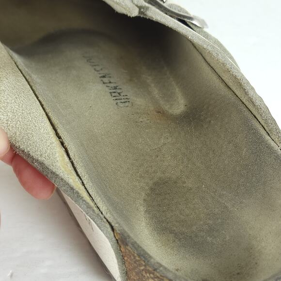 Birkenstock Men's Boston EU43 US10 White Leather Closed Toe Mules Clogs - Picture 13 of 16